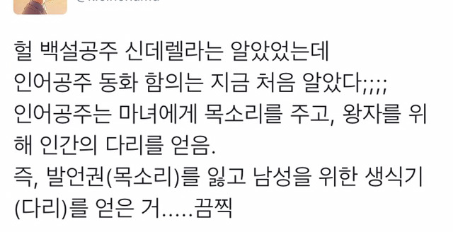 백설공주는 왕자에게 구원받기 전까지 가사노동을 하고있었다.twt | 인스티즈