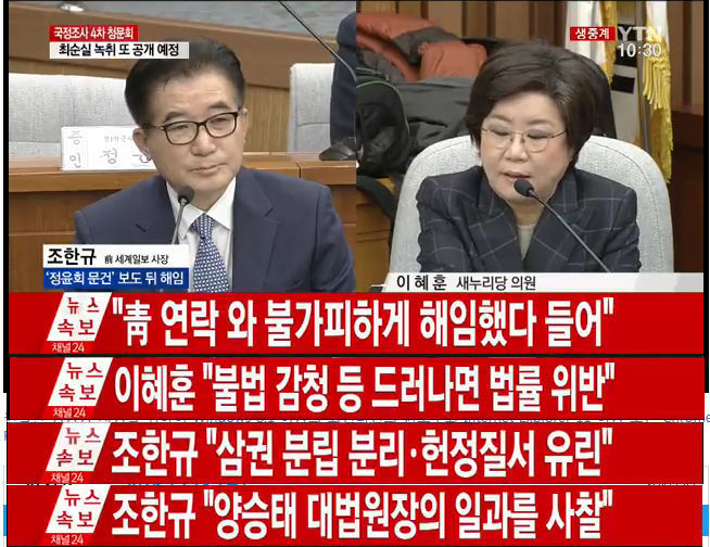 청문회 시작하자마자 폭주하는 조한규 전 세계일보 사장.jpg | 인스티즈