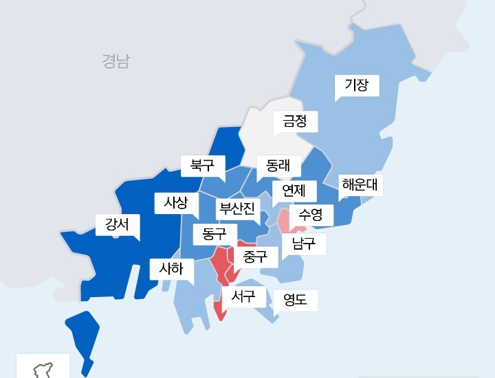 현재 경남권 선거지도 | 인스티즈