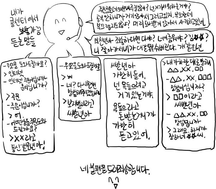 콜센터 여직원이 고객들에게 듣는 말들 | 인스티즈