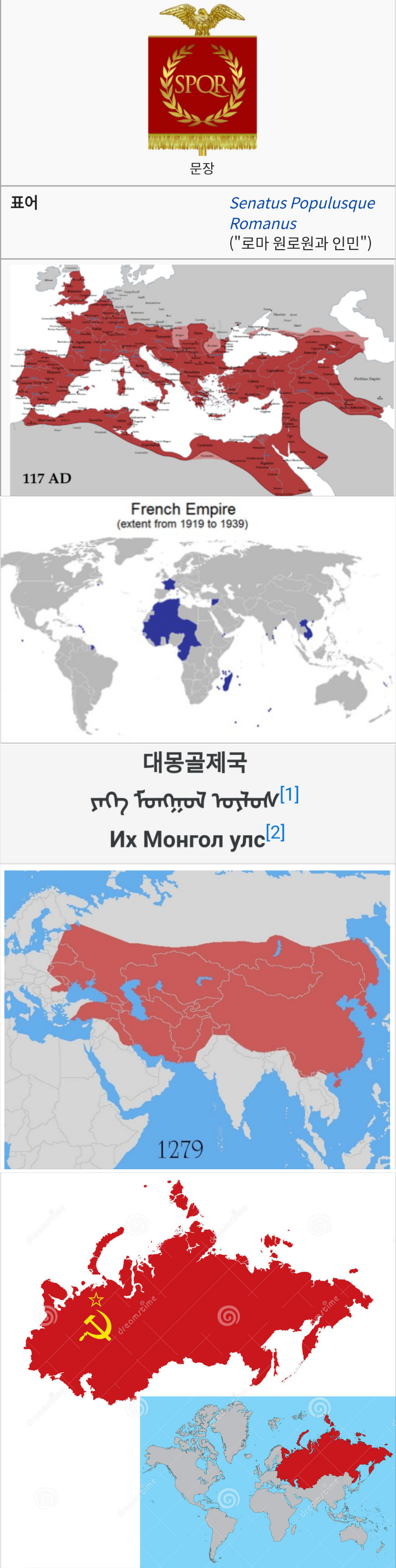 각국 역사 최대 영토 | 인스티즈