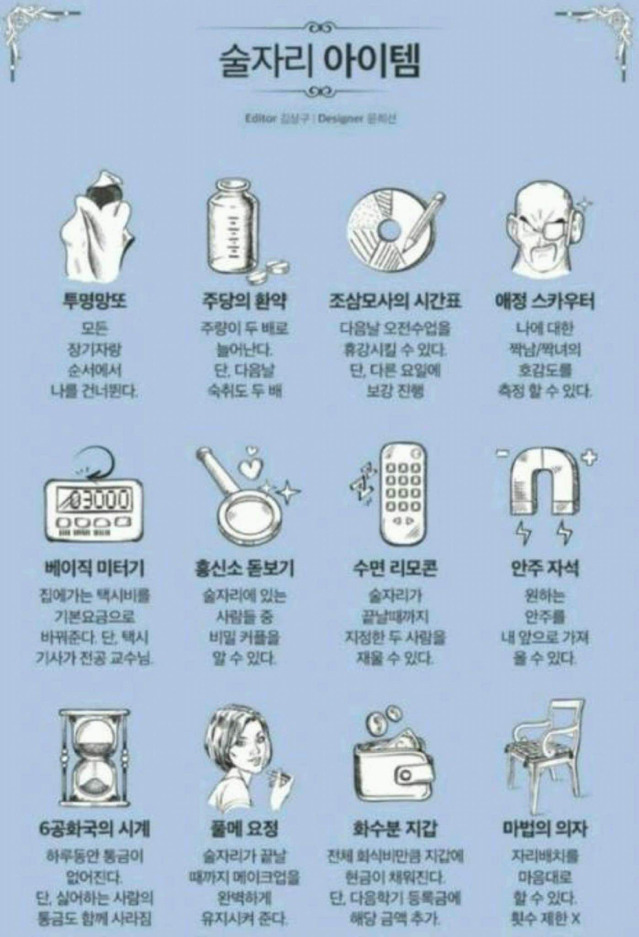 술자리에 챙겨갈 아이템 고르기 | 인스티즈